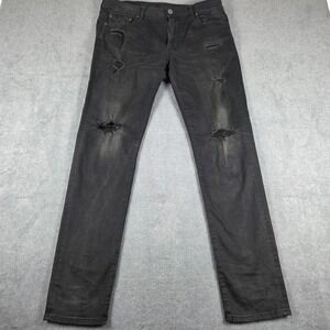 American Eagle Slim Jeans Mens 33x32 Black Good Distressed Next Level Flex Rip